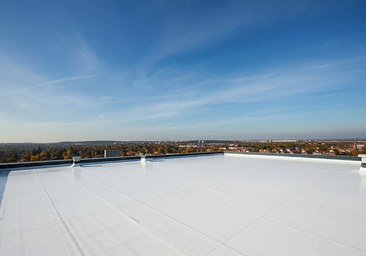 Commercial flat roof replacement inspection in Winston-Salem North Carolina
